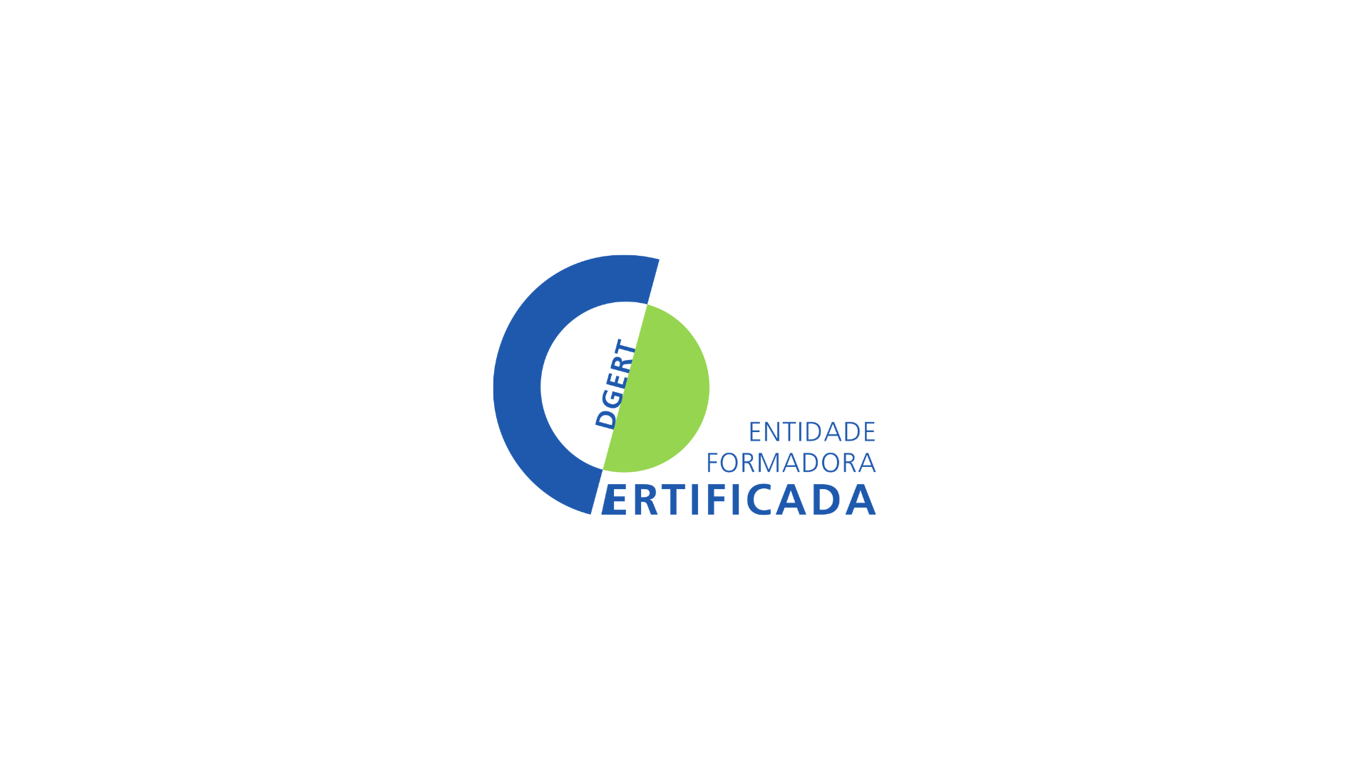 Logotipo centrado de certificação de entidade formadora da DGERT.